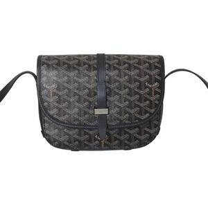 Goyard Canvas Coated Leather Shoulder Belvedere Black Bag